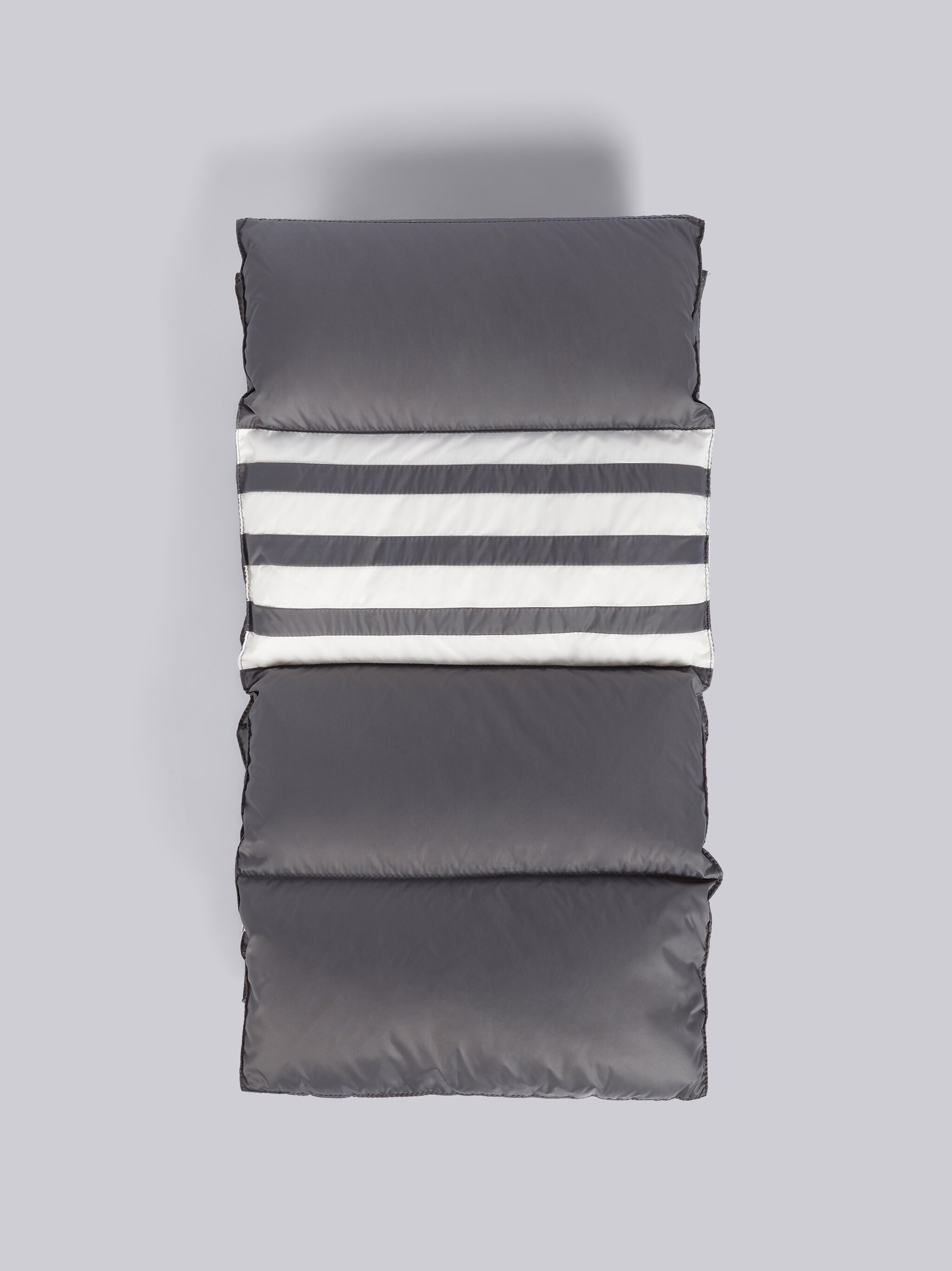 Medium Grey Matte Nylon Down Filled 4-Bar Scarf - 1