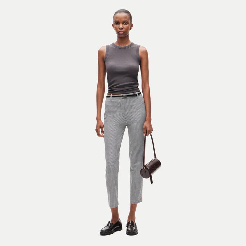Café capri in gingham bi-stretch cotton blend 3