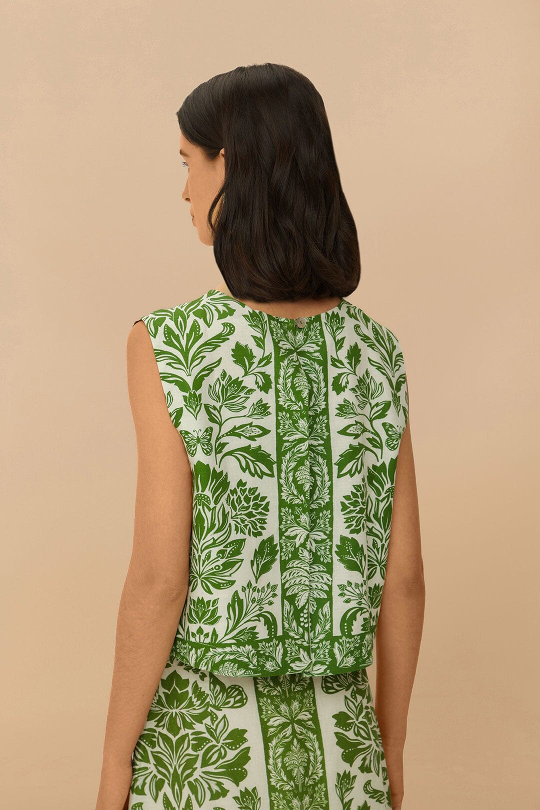 Green Delicate Tapestry Lenzing™ Ecovero™ Euroflax™ Blouse - 4