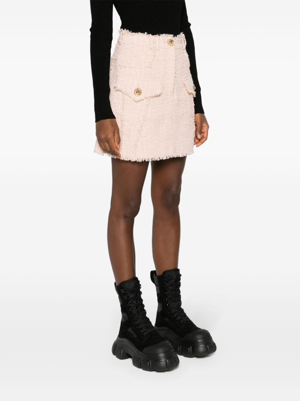 frayed tweed miniskirt - 3