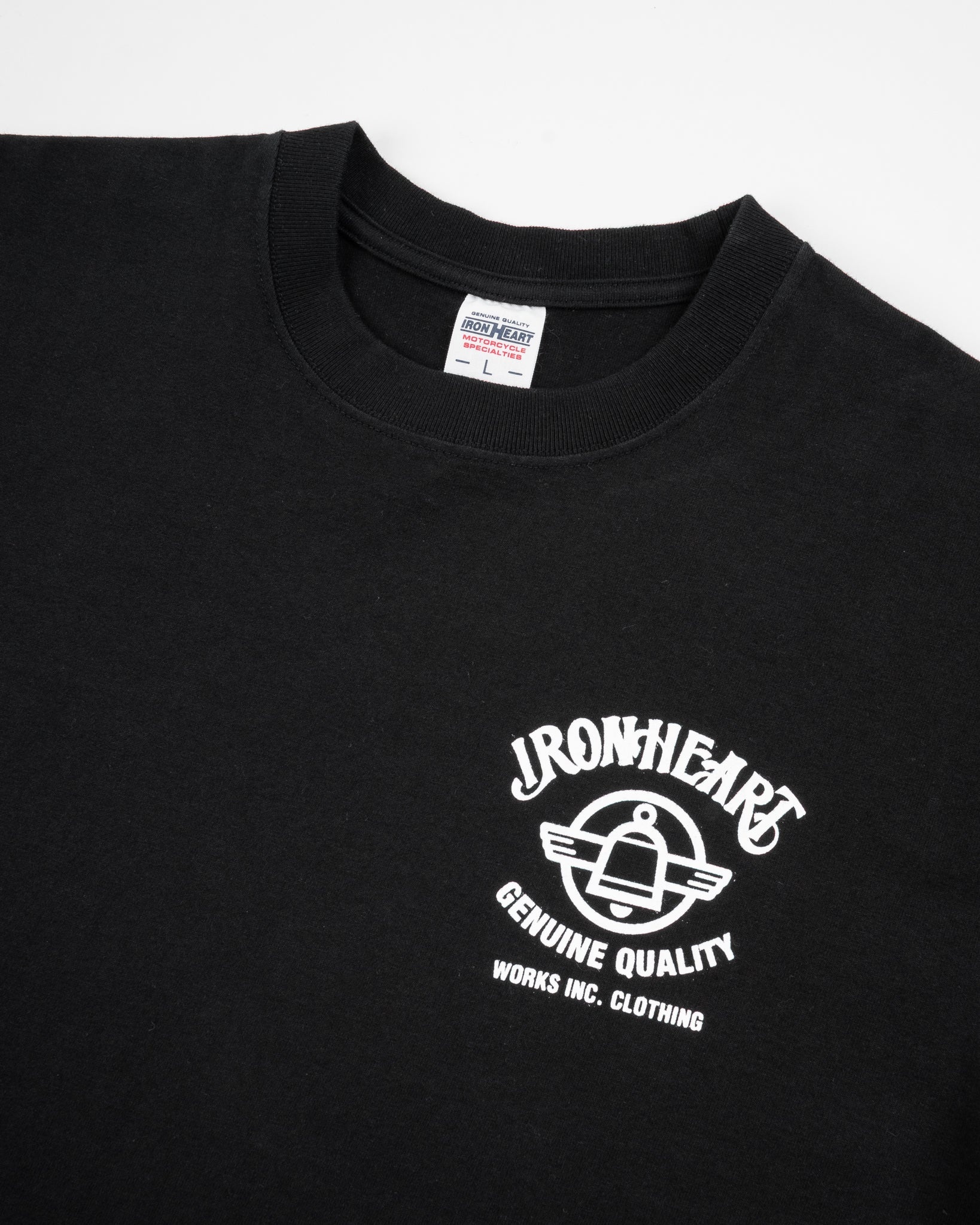 7.5OZ PRINTED LOOPWHEEL CREW NECK T-SHIRT - BLACK - 6