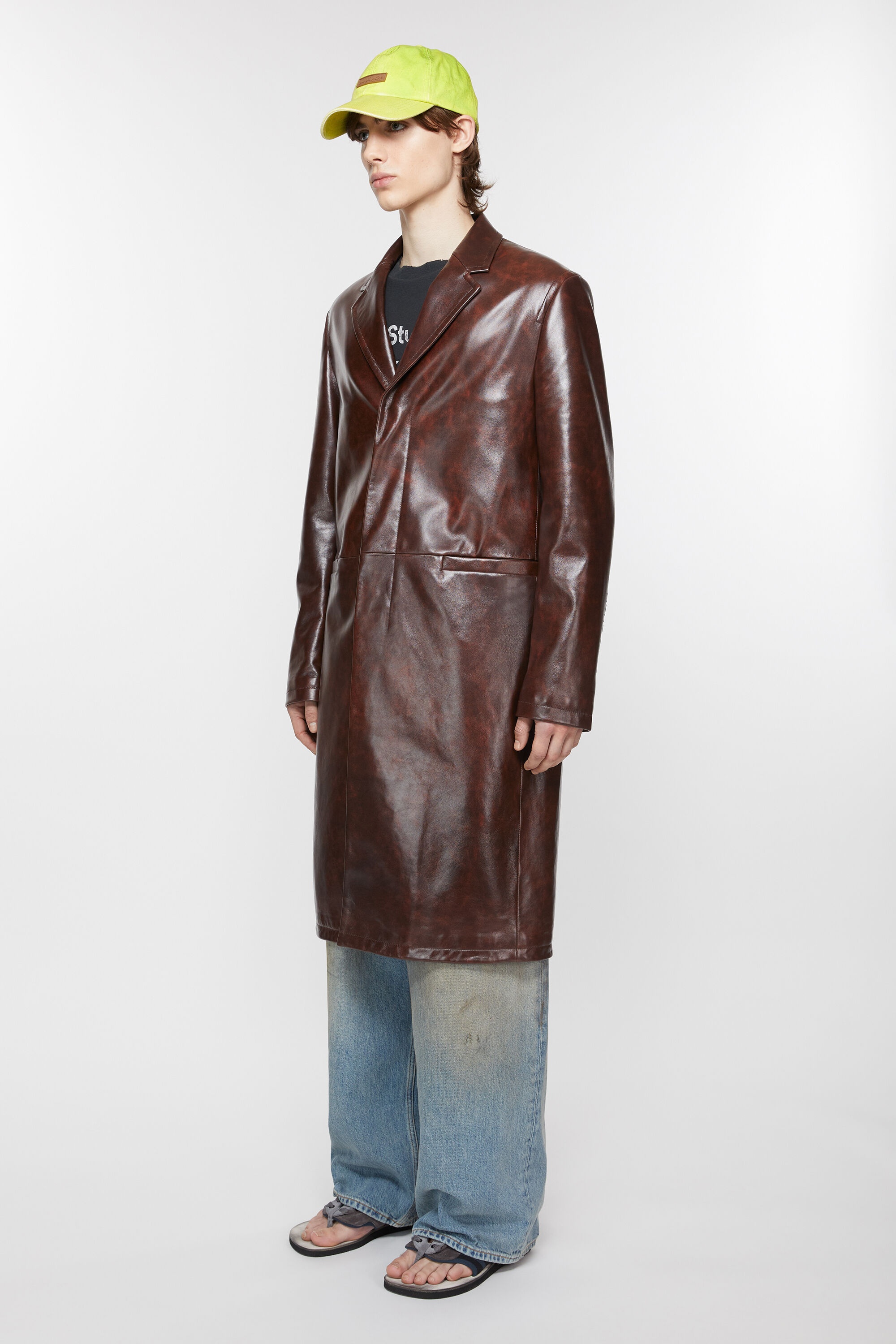 Leather coat - Brown - 3