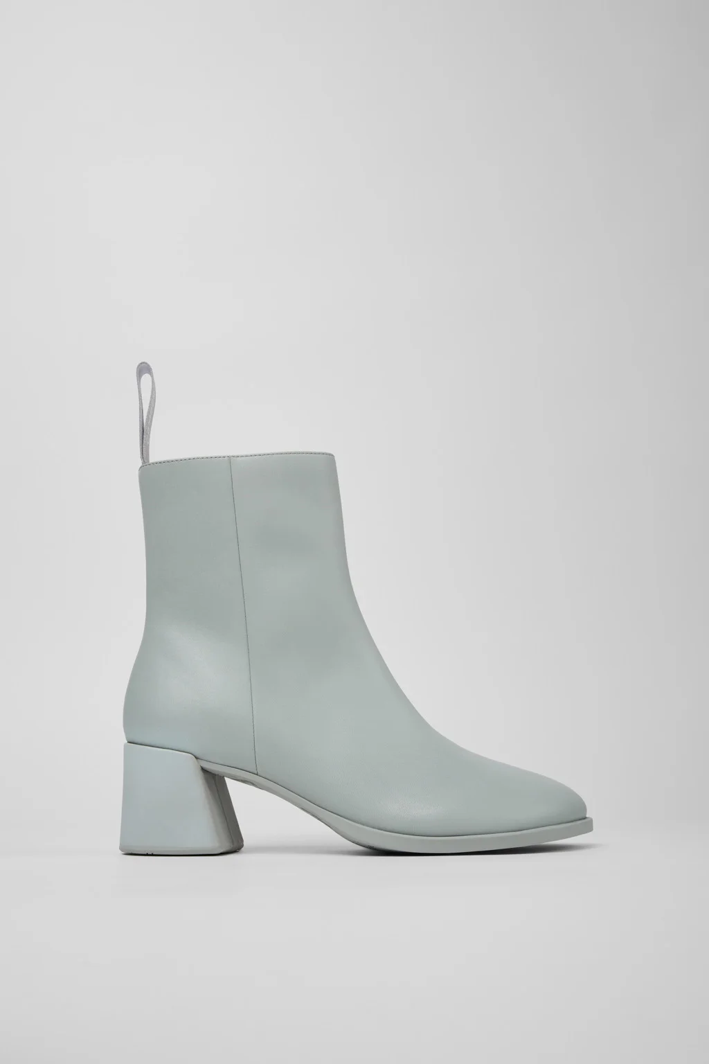 Kora Gray Leather Mid Boots for Women. - 1