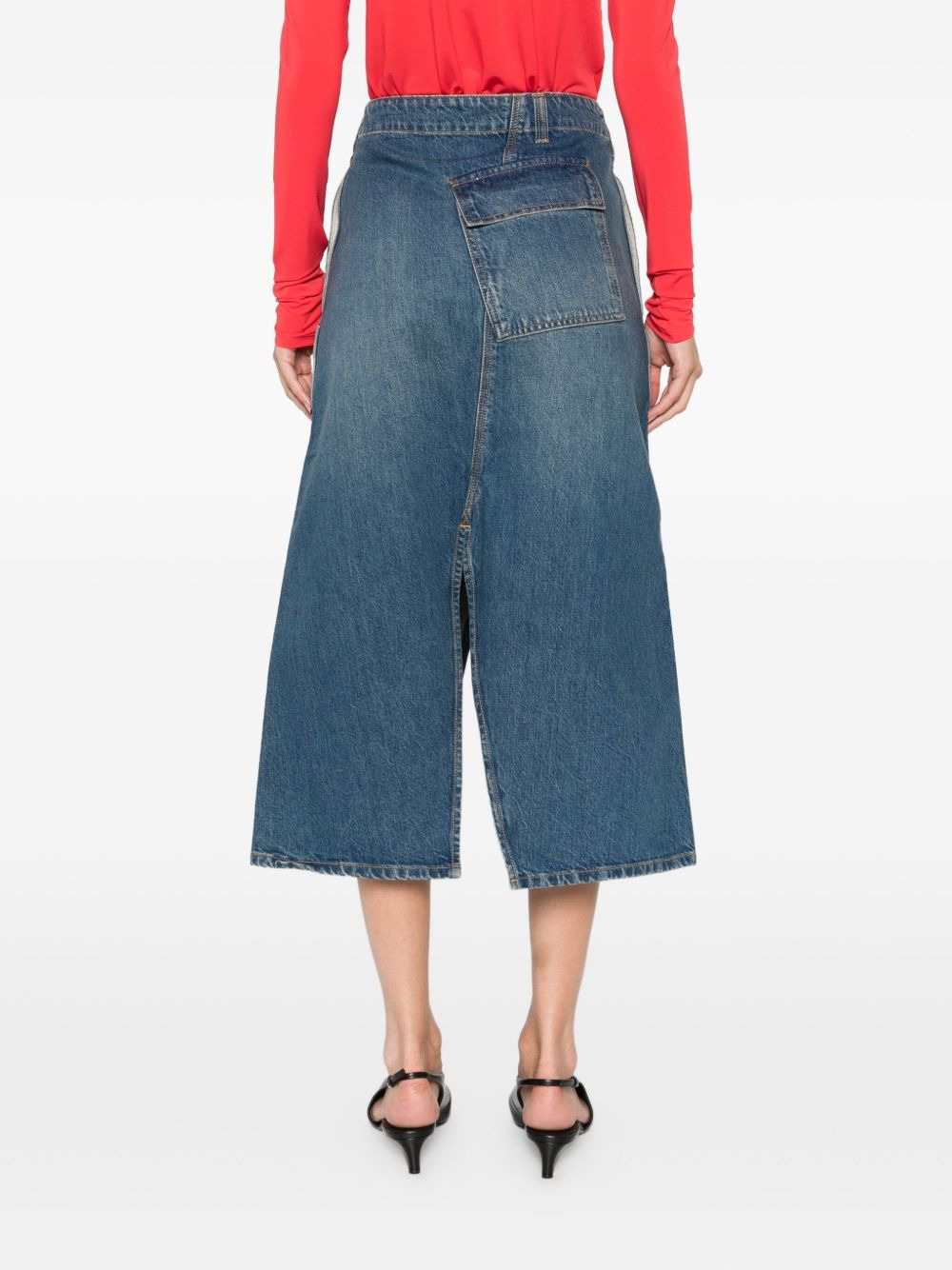 denim A-line skirt - 4