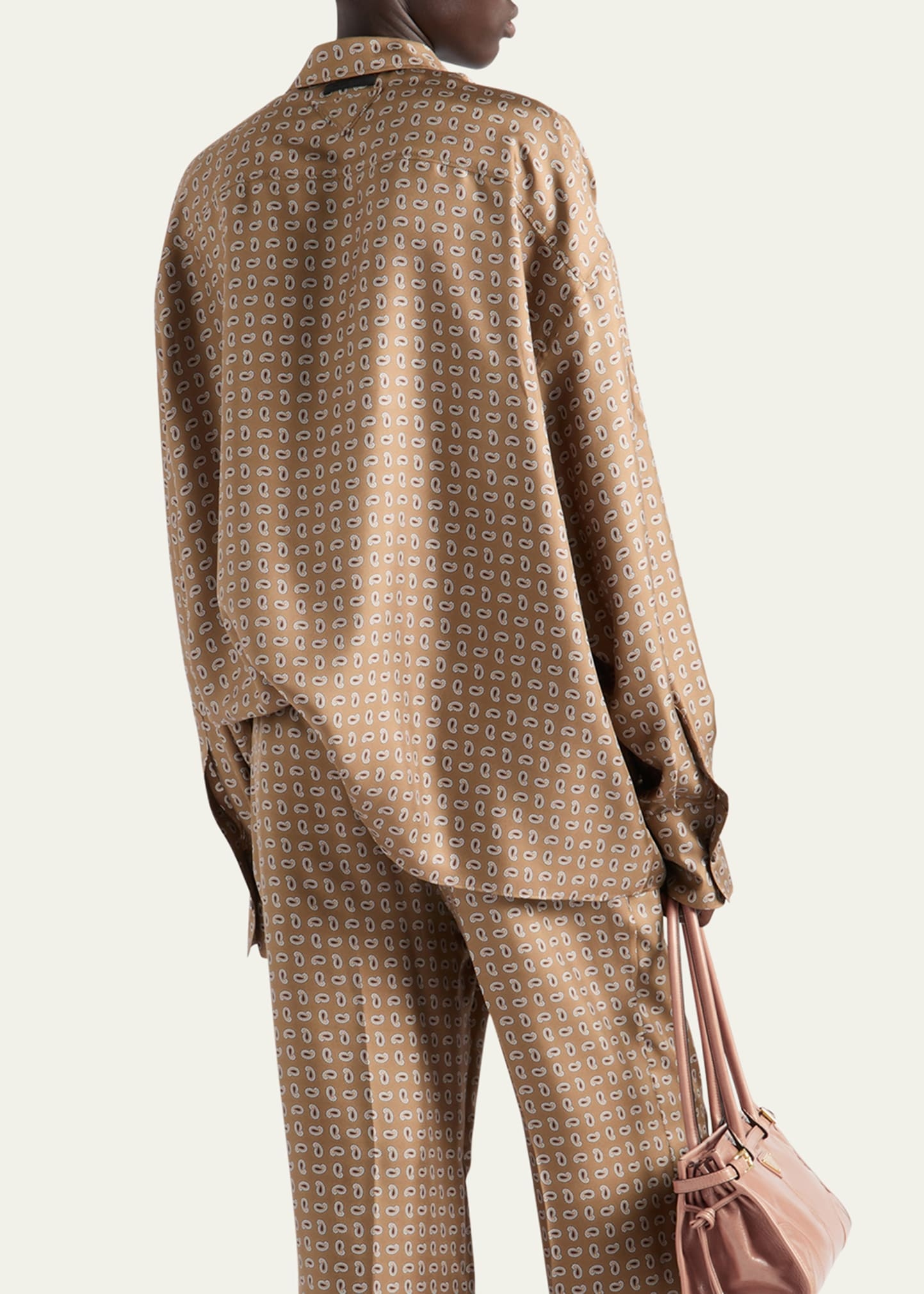 Paisley Button Down Silk Twill Blouse - 3