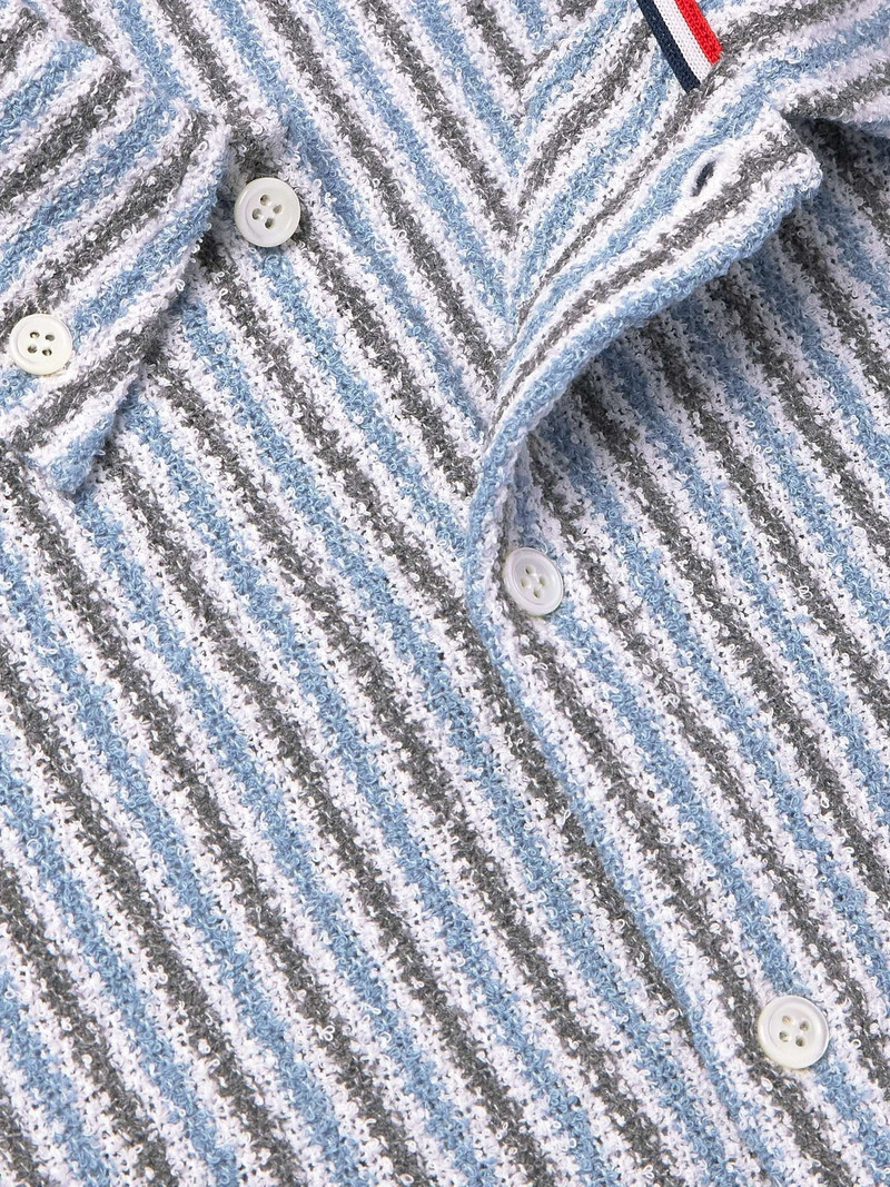 Logo-Appliquéd Striped Cotton-Blend Terry Shirt 4