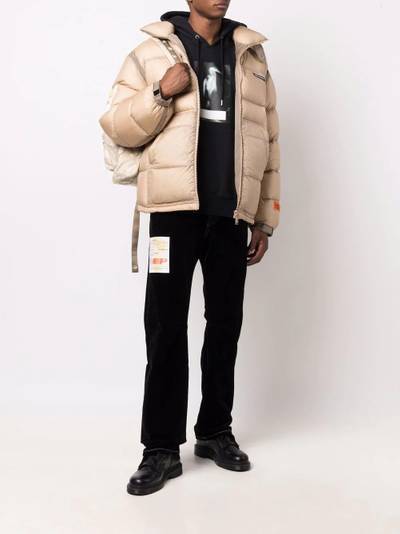 Heron Preston logo-patch puffer jacket outlook