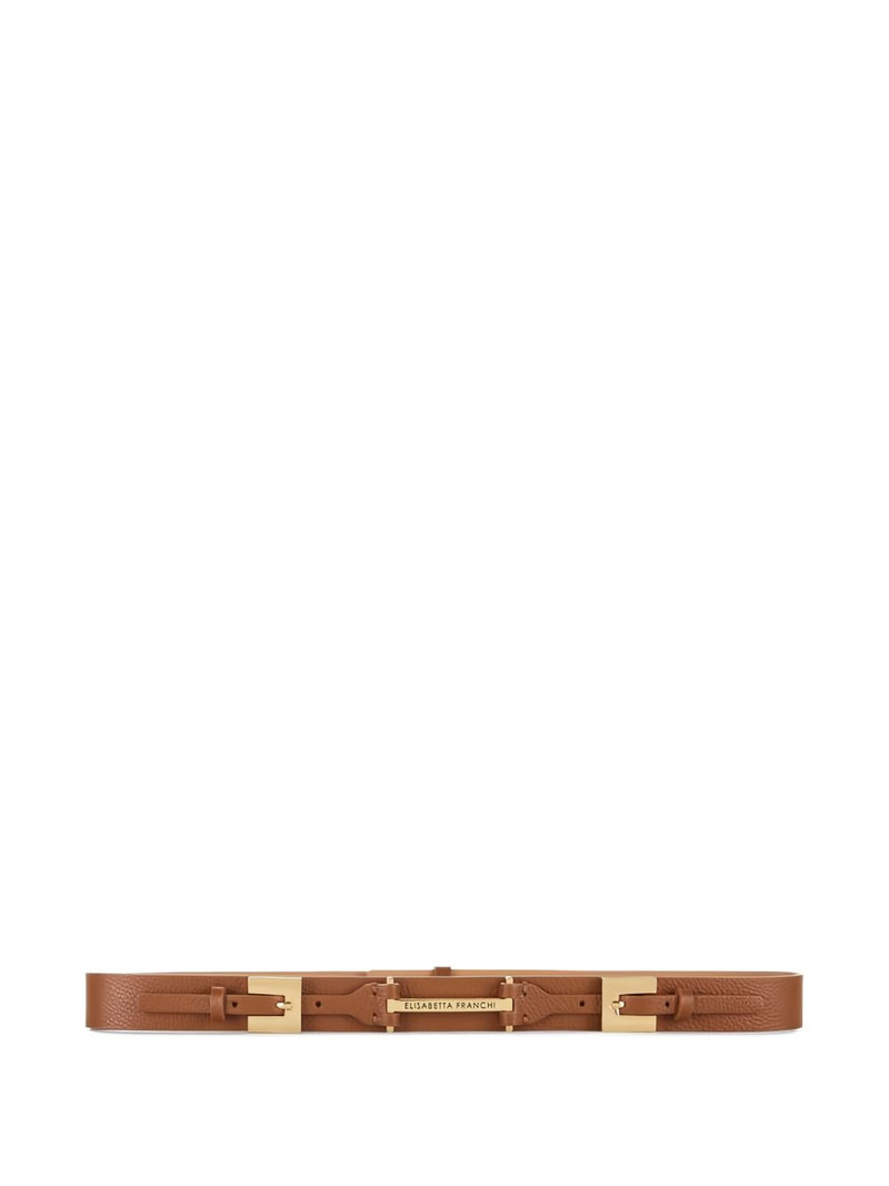 double-buckle leather belt 1