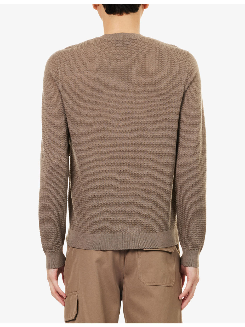 Logo-Embellished Textured Wool Jumper - 4