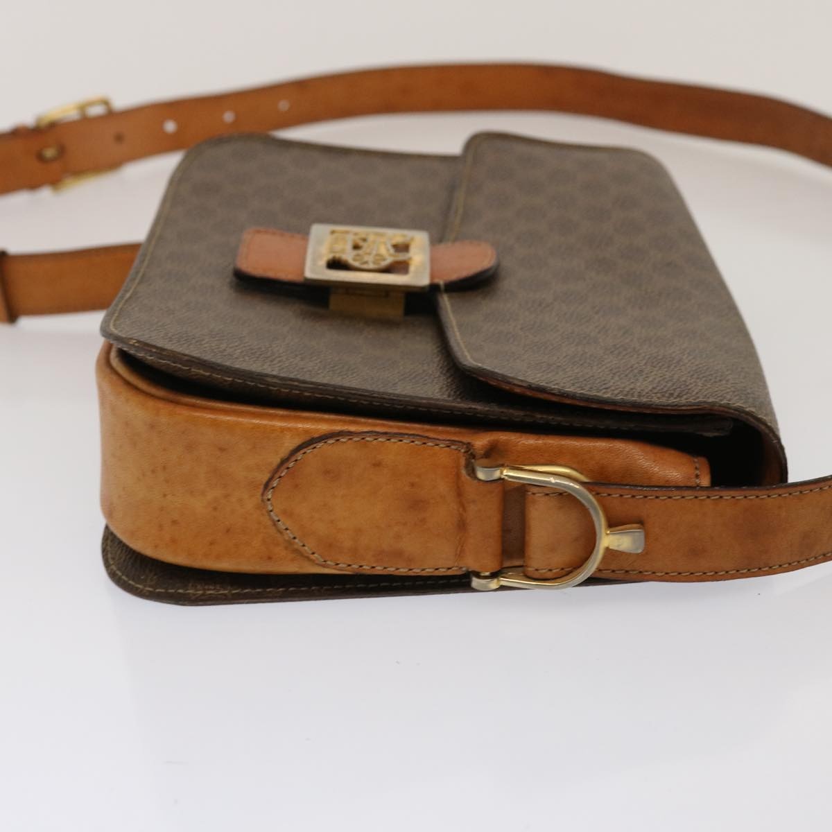 CELINE Macadam Canvas Shoulder Bag Pvc Brown - 4