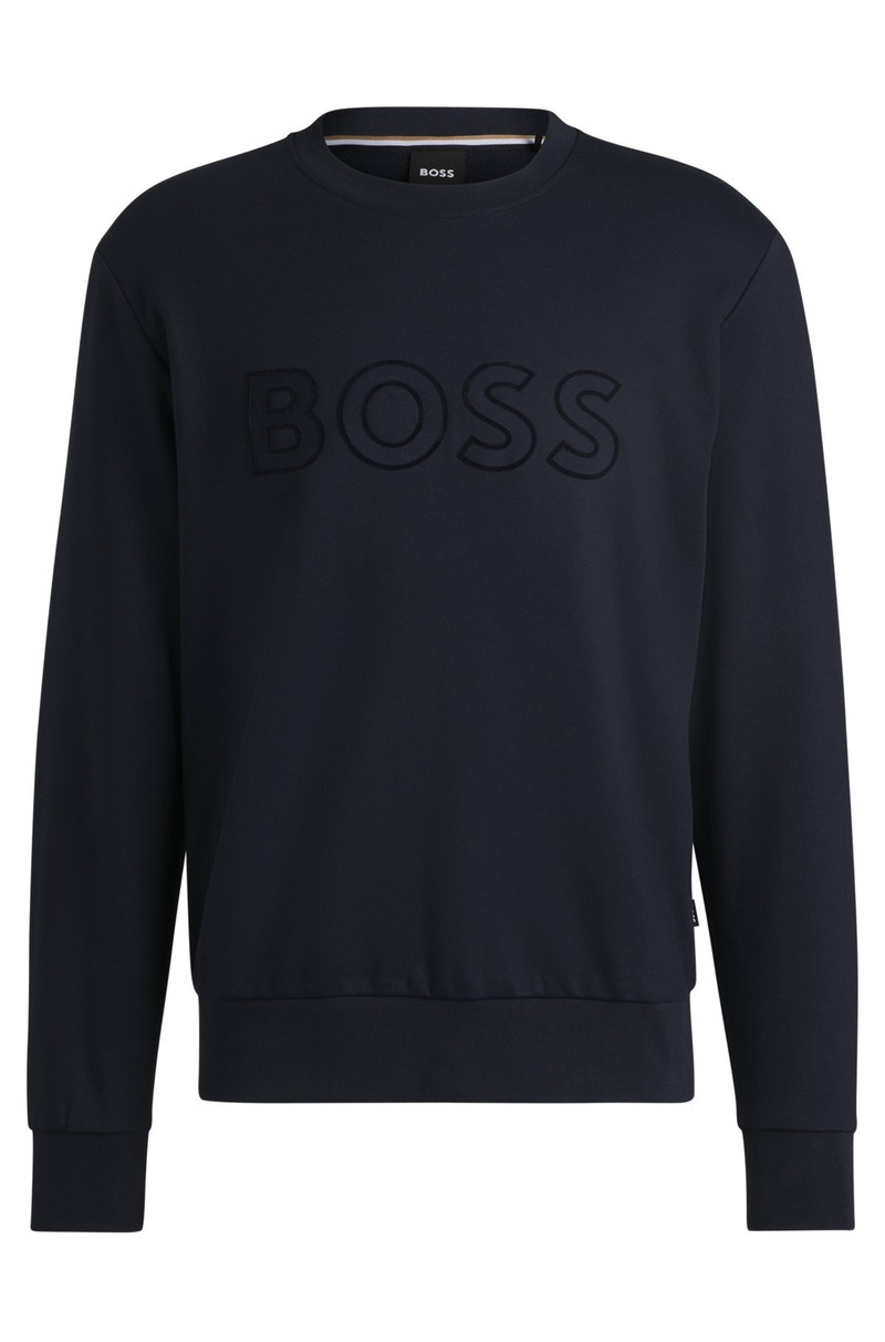 COTTON-TERRY SWEATSHIRT WITH FLOCK-PRINT LOGO 1