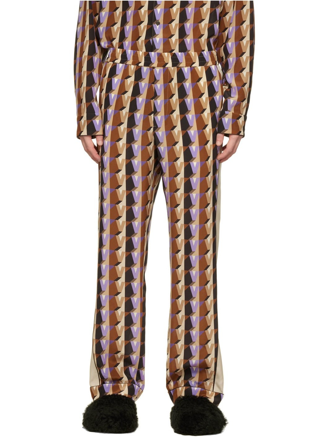 Multicolor 'V' Pyjama Pants - 1