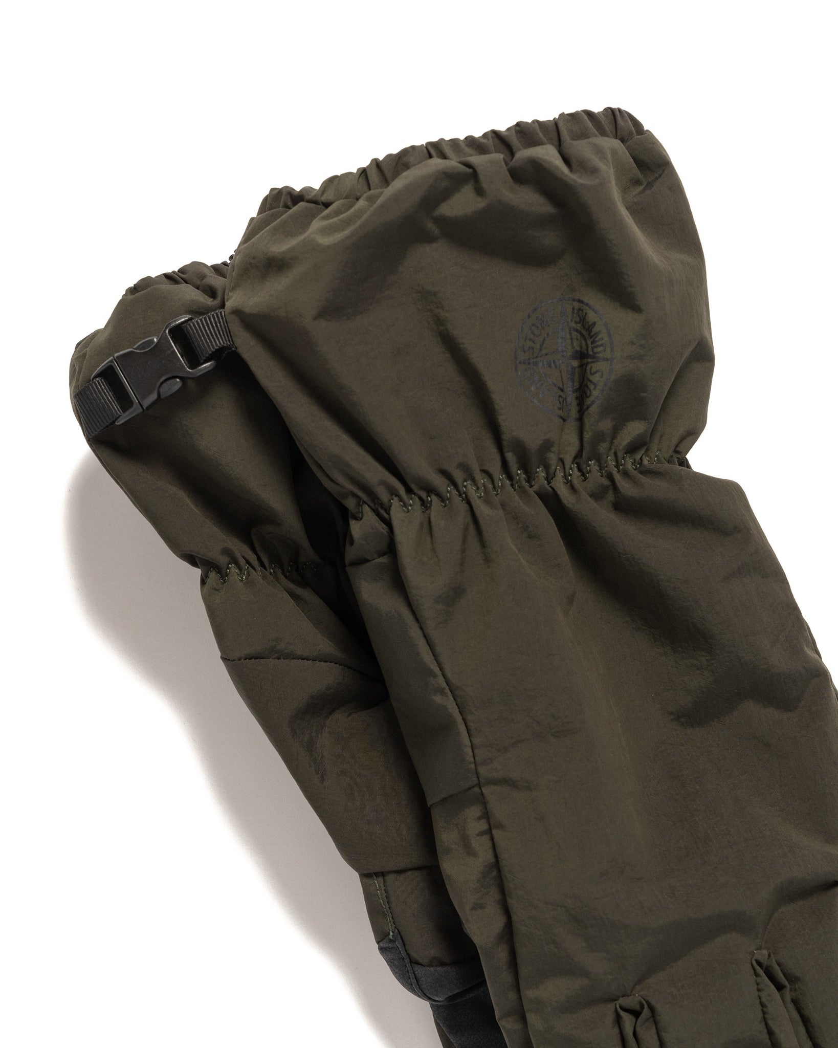 Nylon Metal Gloves In Econyl Regenerated Nylon Olive - 3