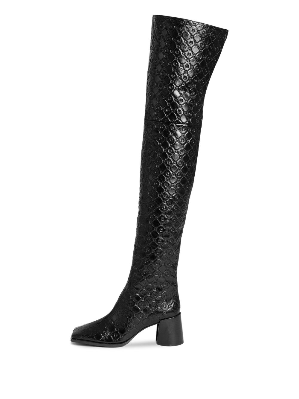 65mm monogram-embossed leather boots - 4