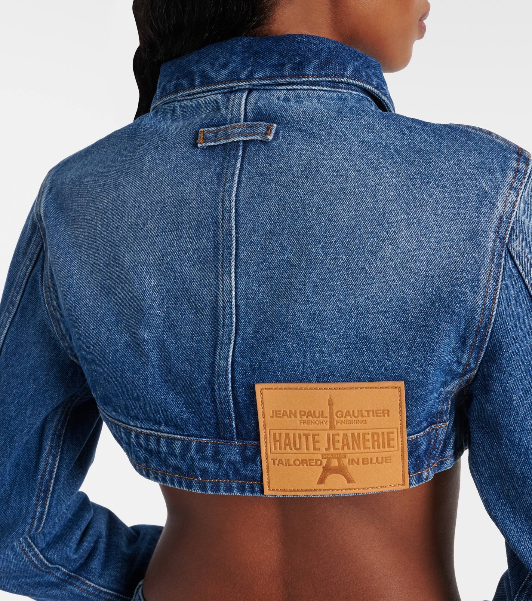 Cropped denim jacket - 5