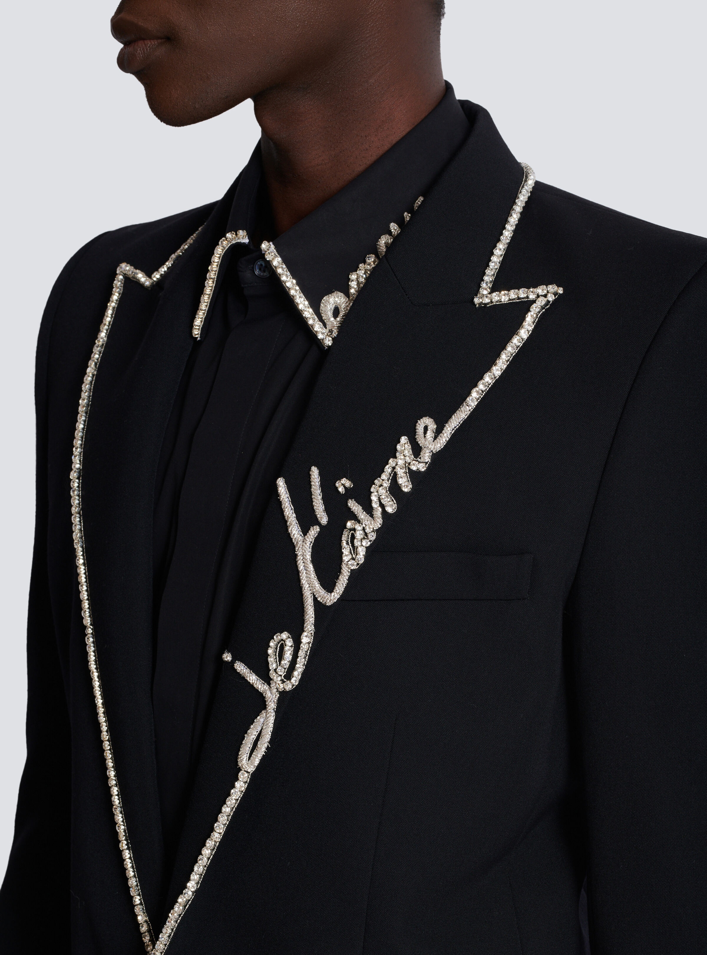 1-button jacket with embroidered "Love Letter" collar - 8