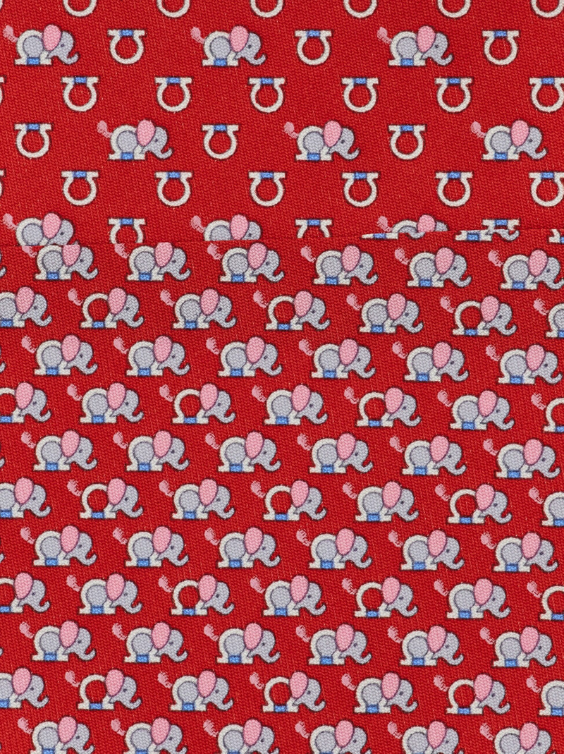 FERRAGAMO Elephant print silk tie outlook