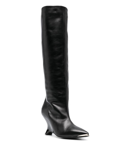 PHILIPP PLEIN 90mm sculpted-heel leather boots outlook