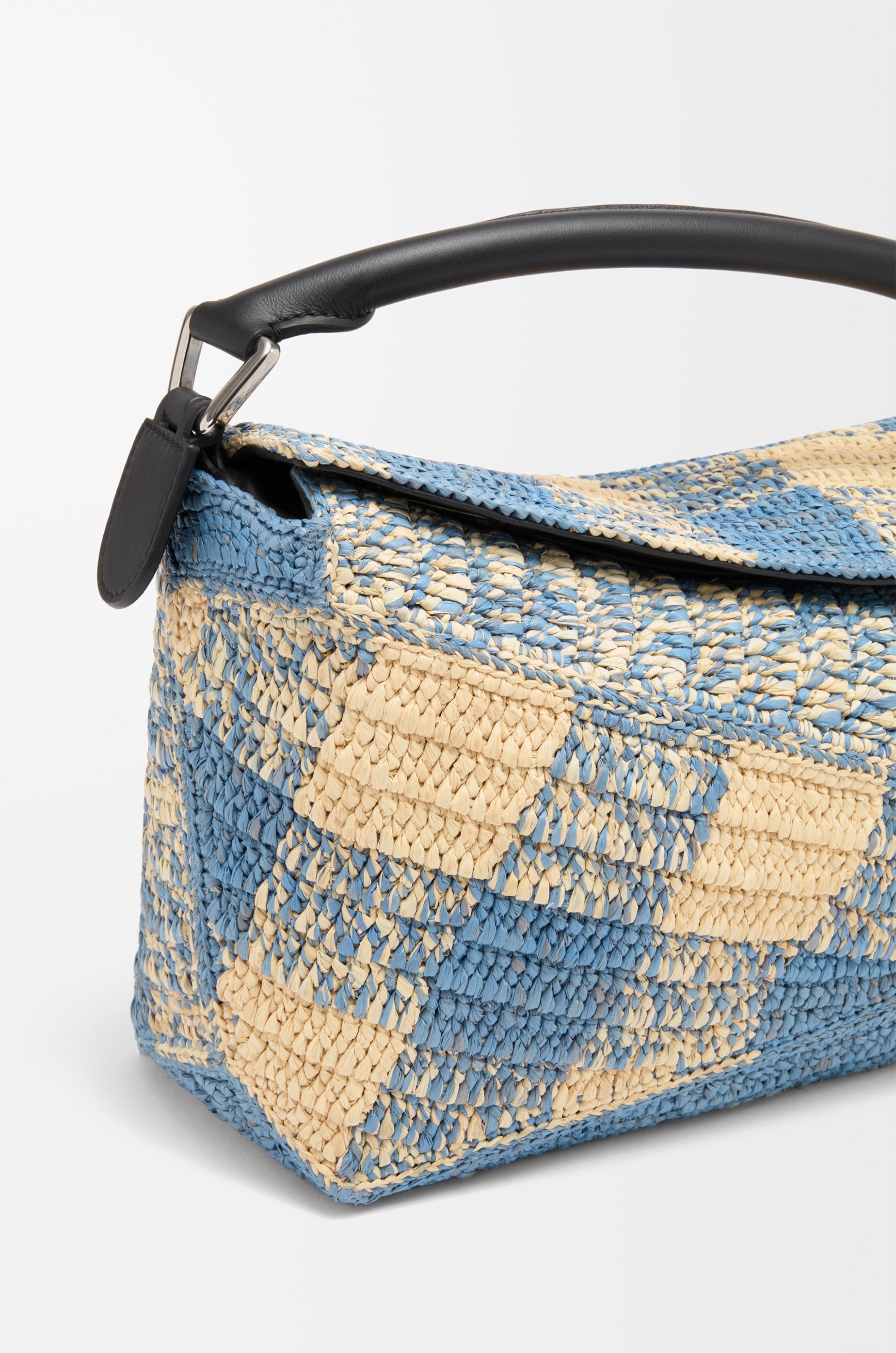 Small Puzzle Edge bag in raffia and calfskin - 10