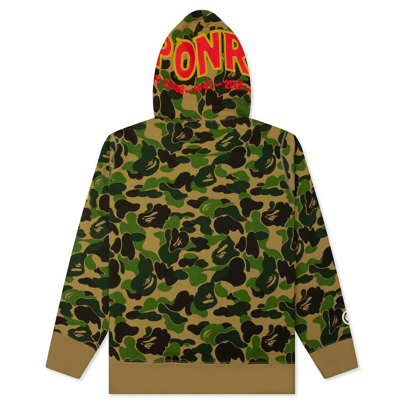 A BATHING APE® ABC CAMO 2ND SHARK FULL ZIP HOODIE - GREEN outlook