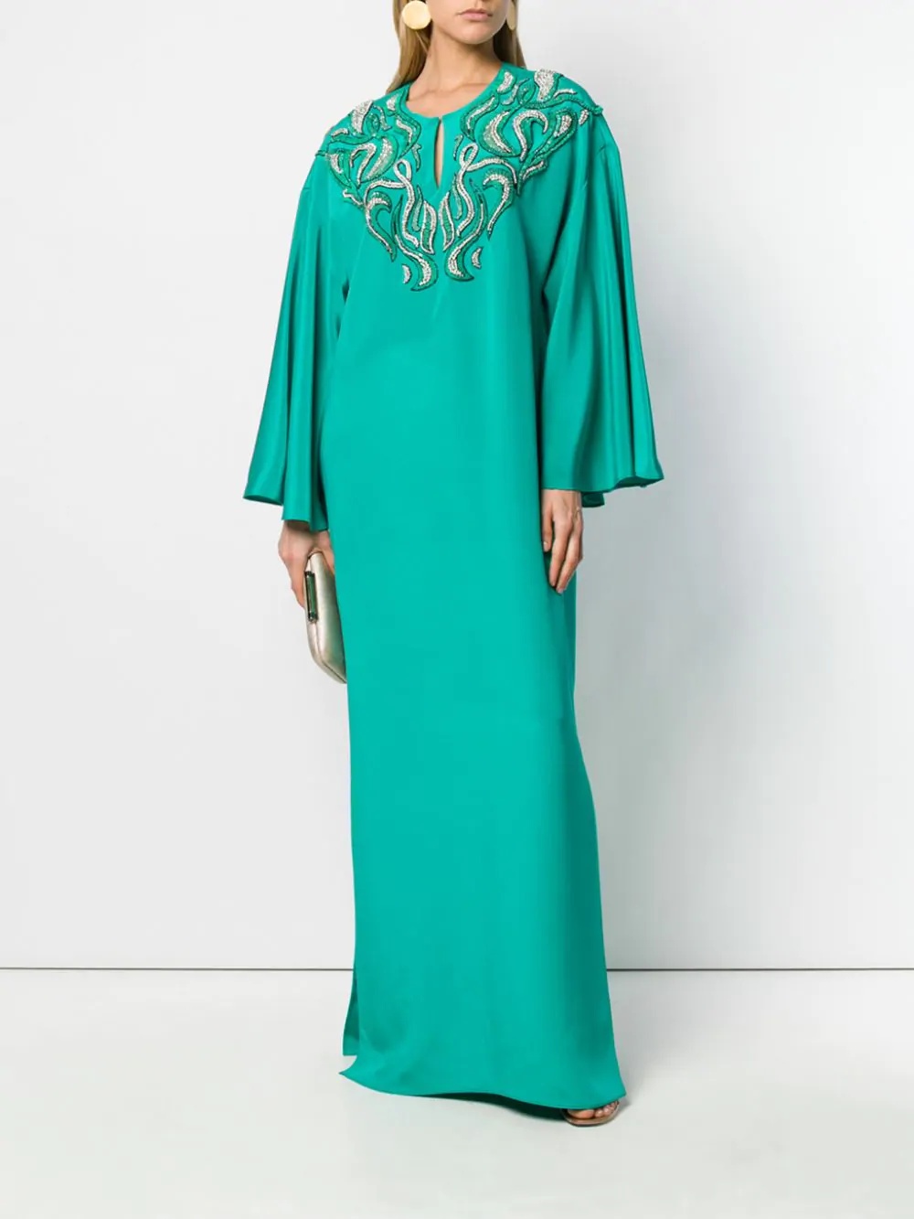 Jade Green Embellished Evening Dress - 2