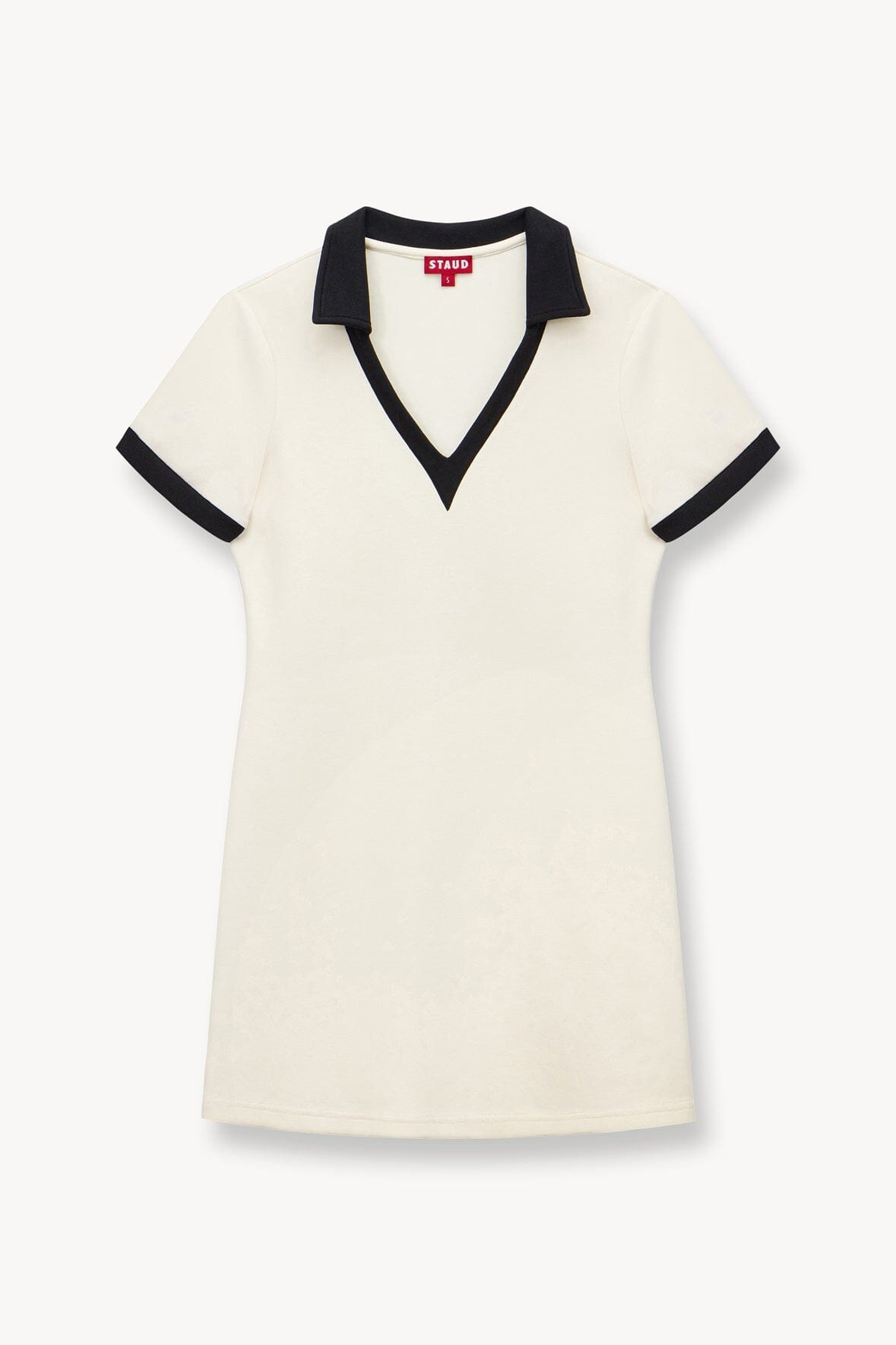 STAUD VOLLEY DRESS IVORY BLACK - 1