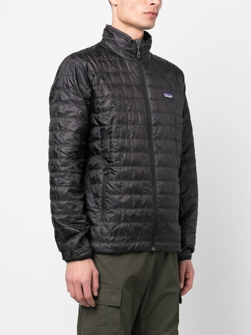 logo-patch padded jacket - 6