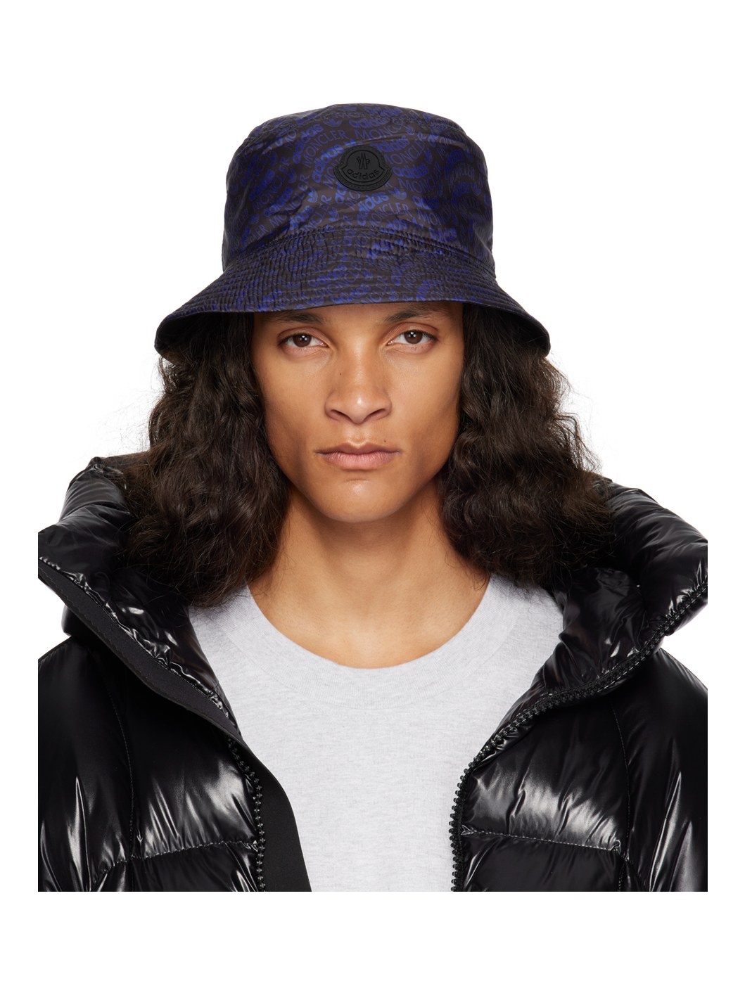 Moncler x adidas Originals Reversible Blue & Black Logo Bucket Hat - 1