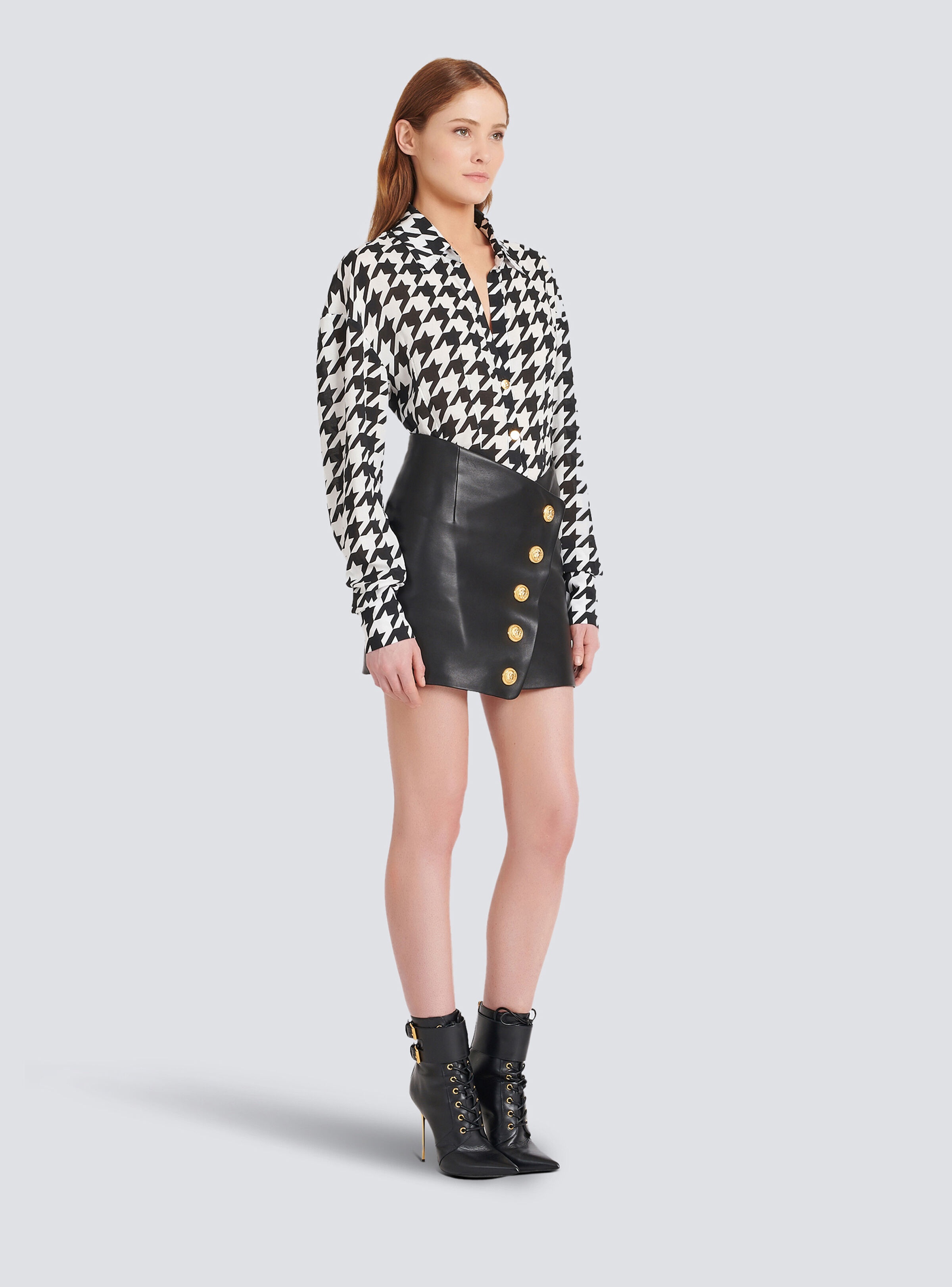Short leather skirt - 5