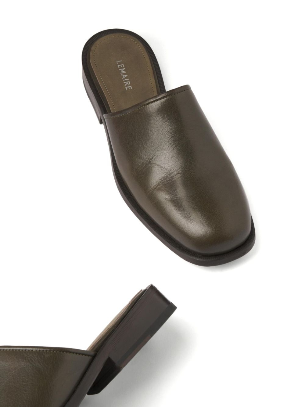 square-toe leather mules - 6