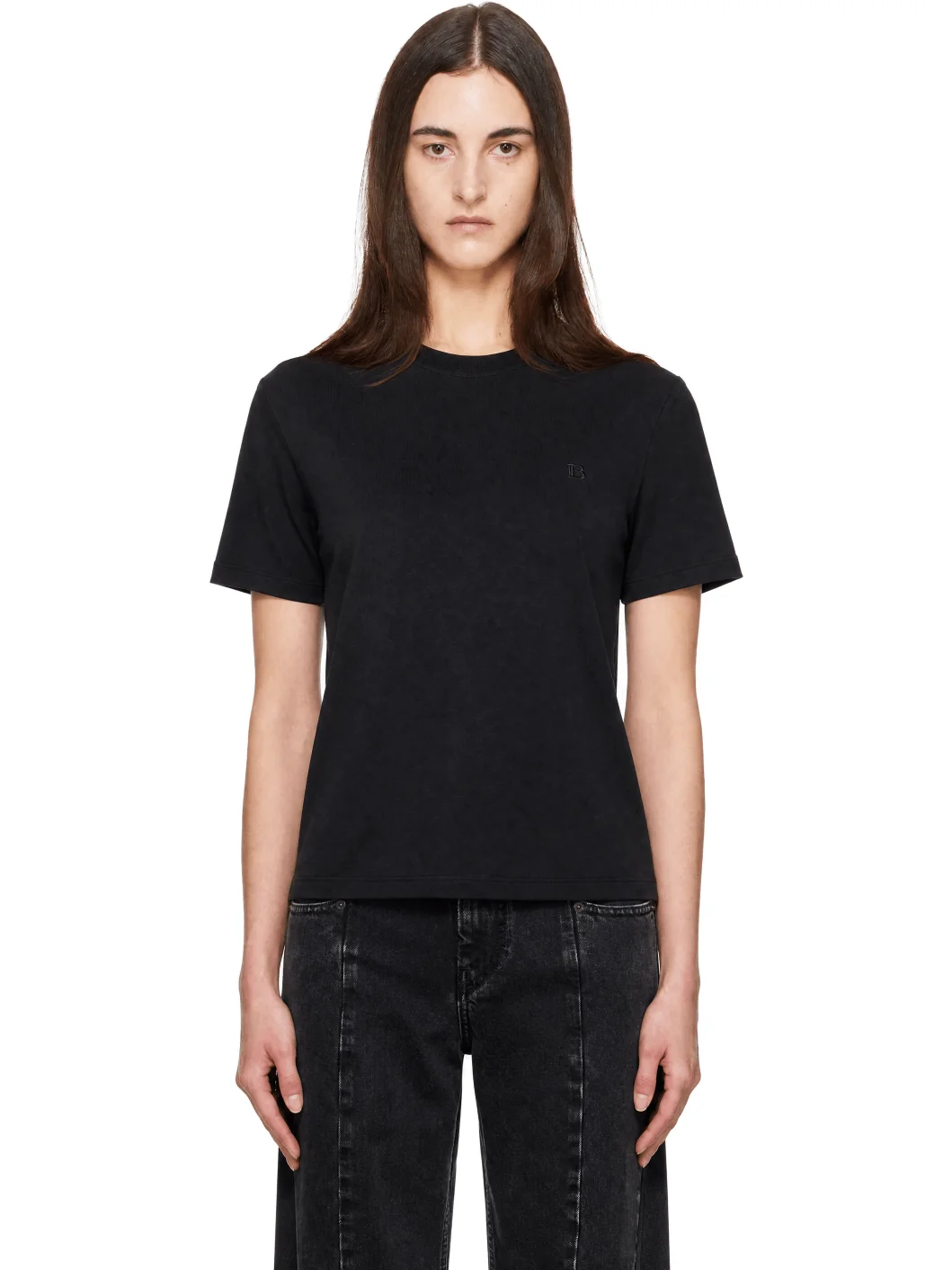 Black S/S Mini Embroidered Jersey T-shirt - 1