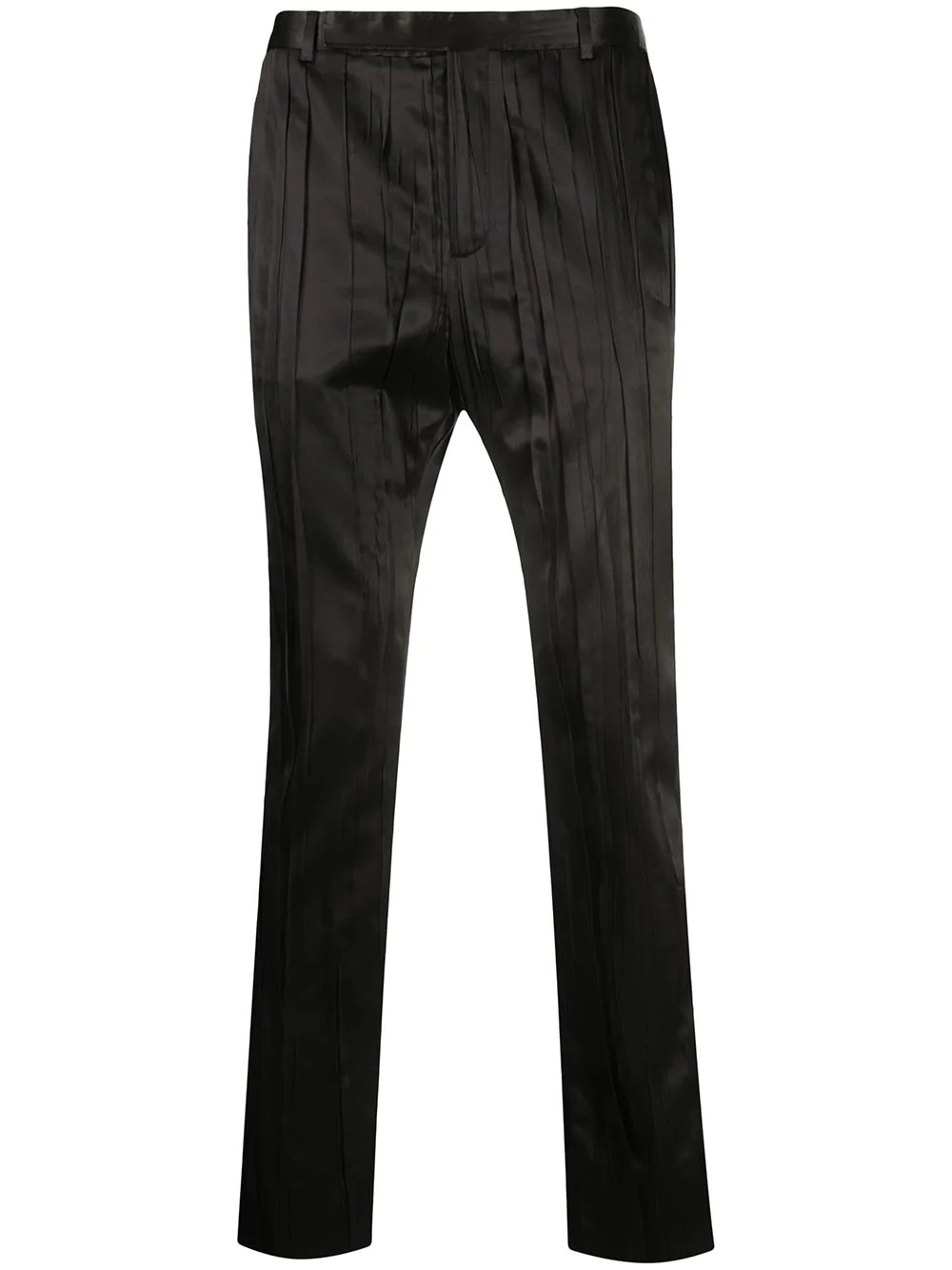 pleated straight-leg trousers - 1