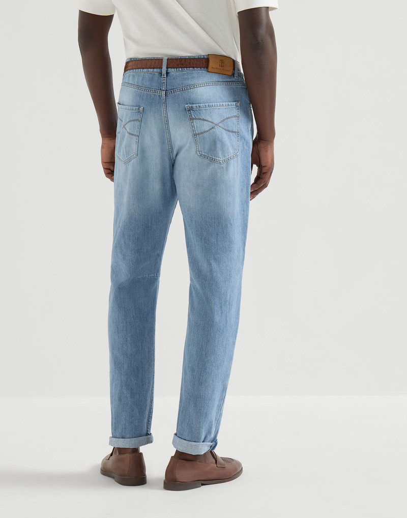 Brunello Cucinelli Lightweight denim five-pocket trousers outlook