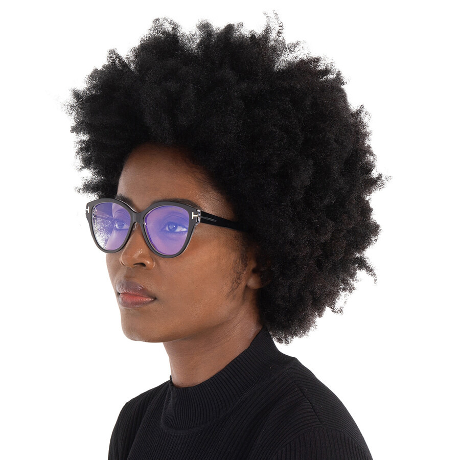 Tom Ford Blue Light Block Cat Eye Ladies Eyeglasses FT5954-B 003 54 - 2