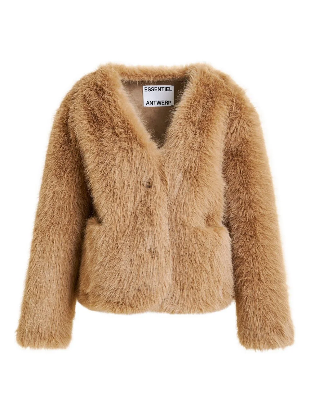faux-fur button jacket - 1