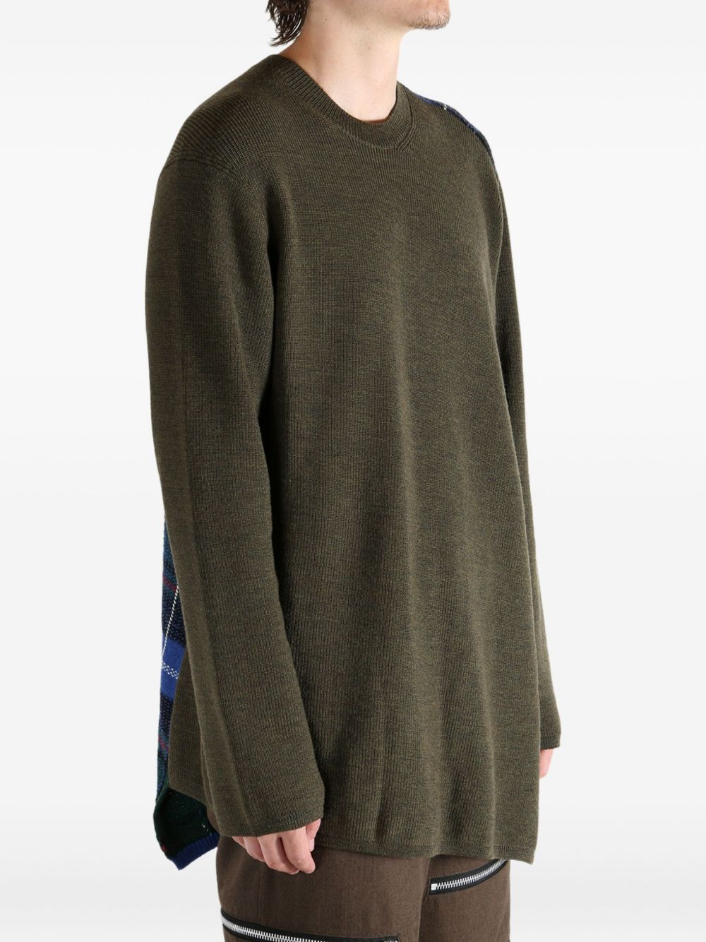 ribbed-paneled wool sweater - 3