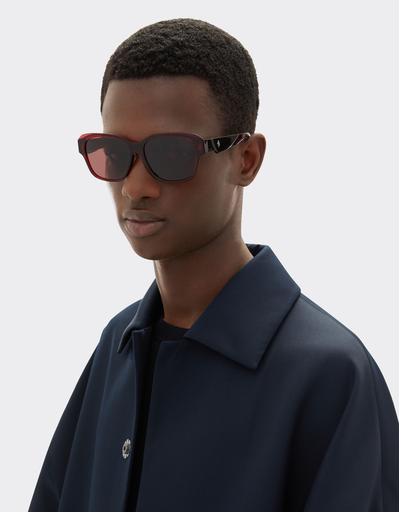 Ferrari Ferrari sunglasses in transparent burgundy acetate with polarised purple lenses outlook