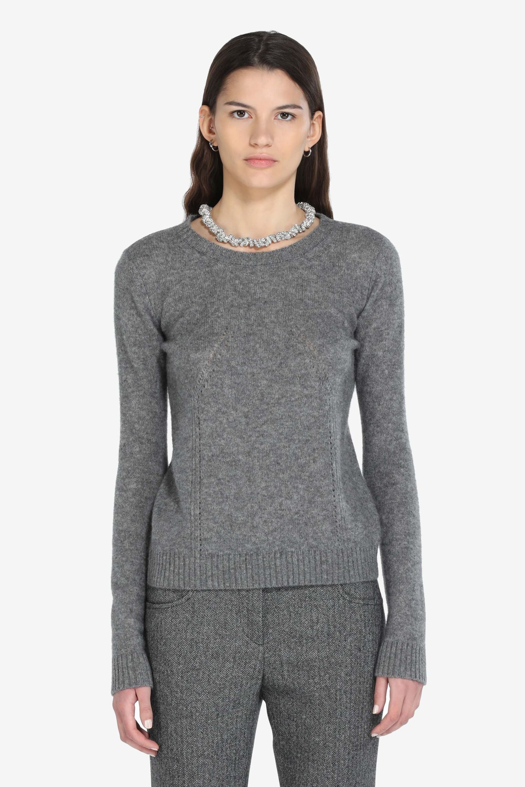LOGO PATCH CASHMERE SWEATER - 1