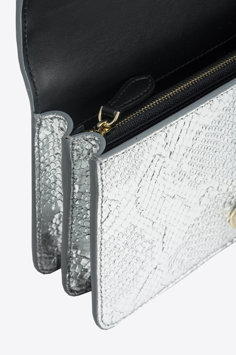 PINKO GALLERIA MINI LOVE BAG ONE IN PUNCHED REPTILE SKIN 7