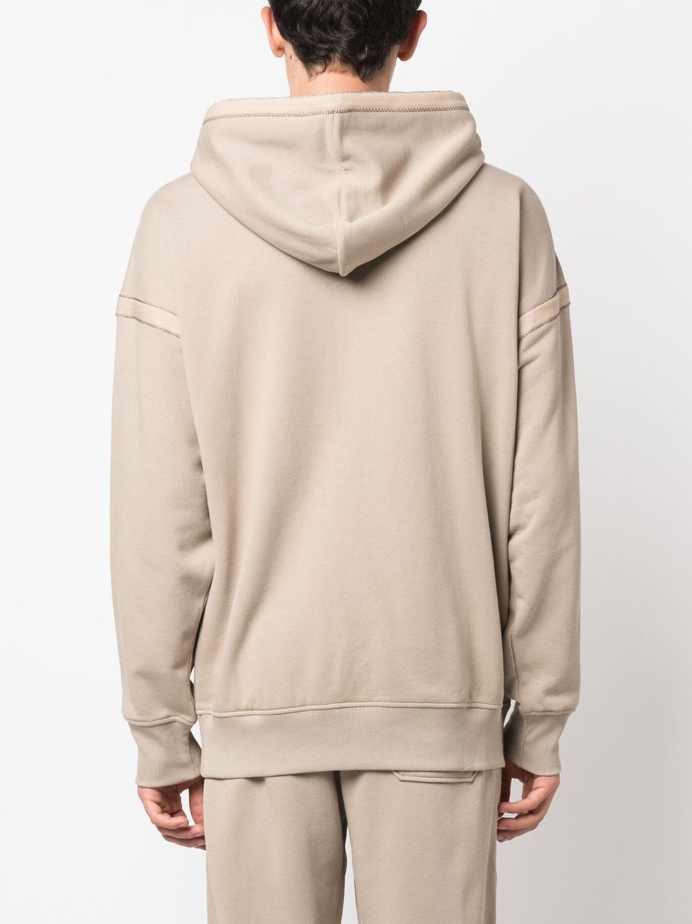 logo-embroidered cotton hoodie - 4