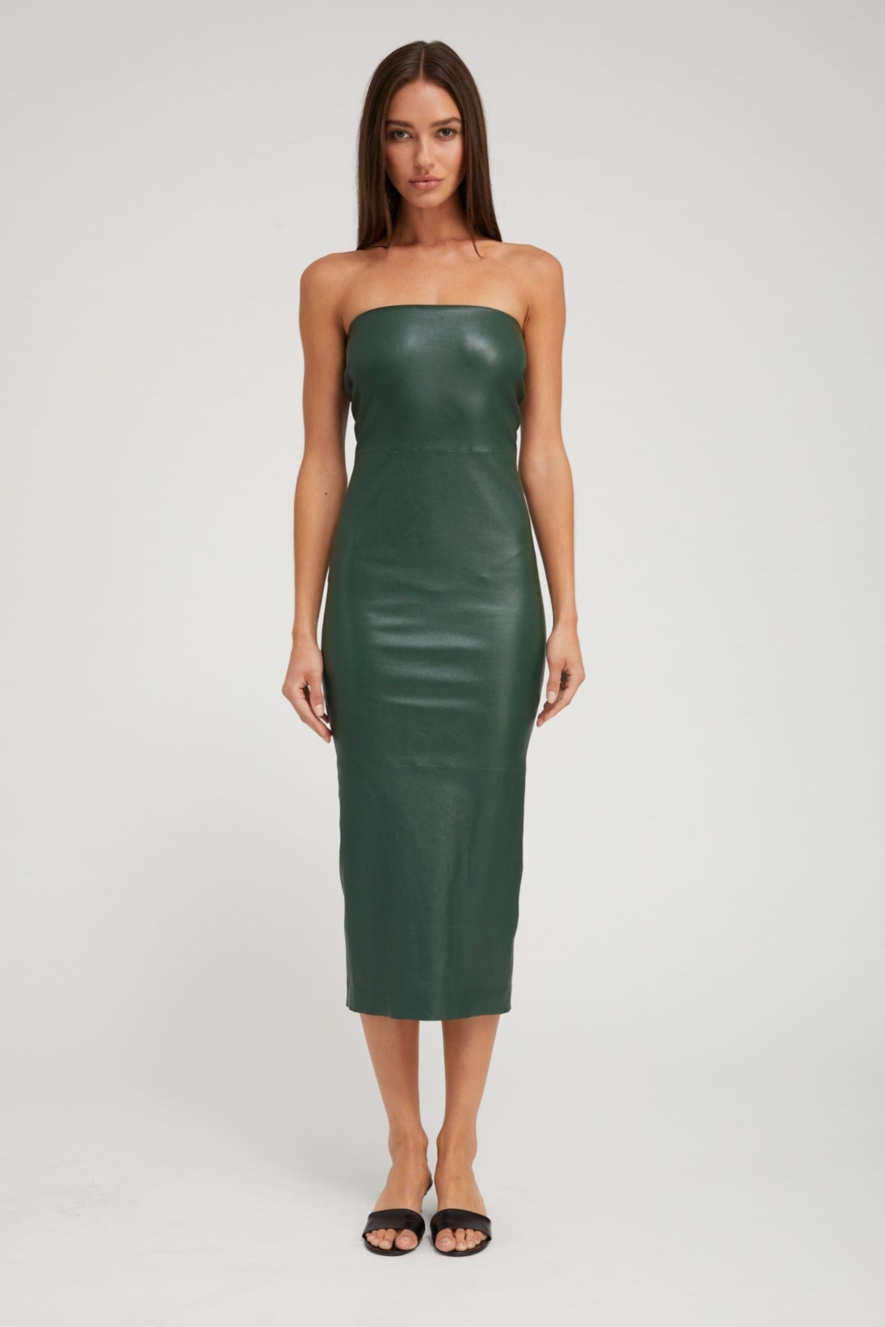 IVY LEATHER TUBE DRESS - 1