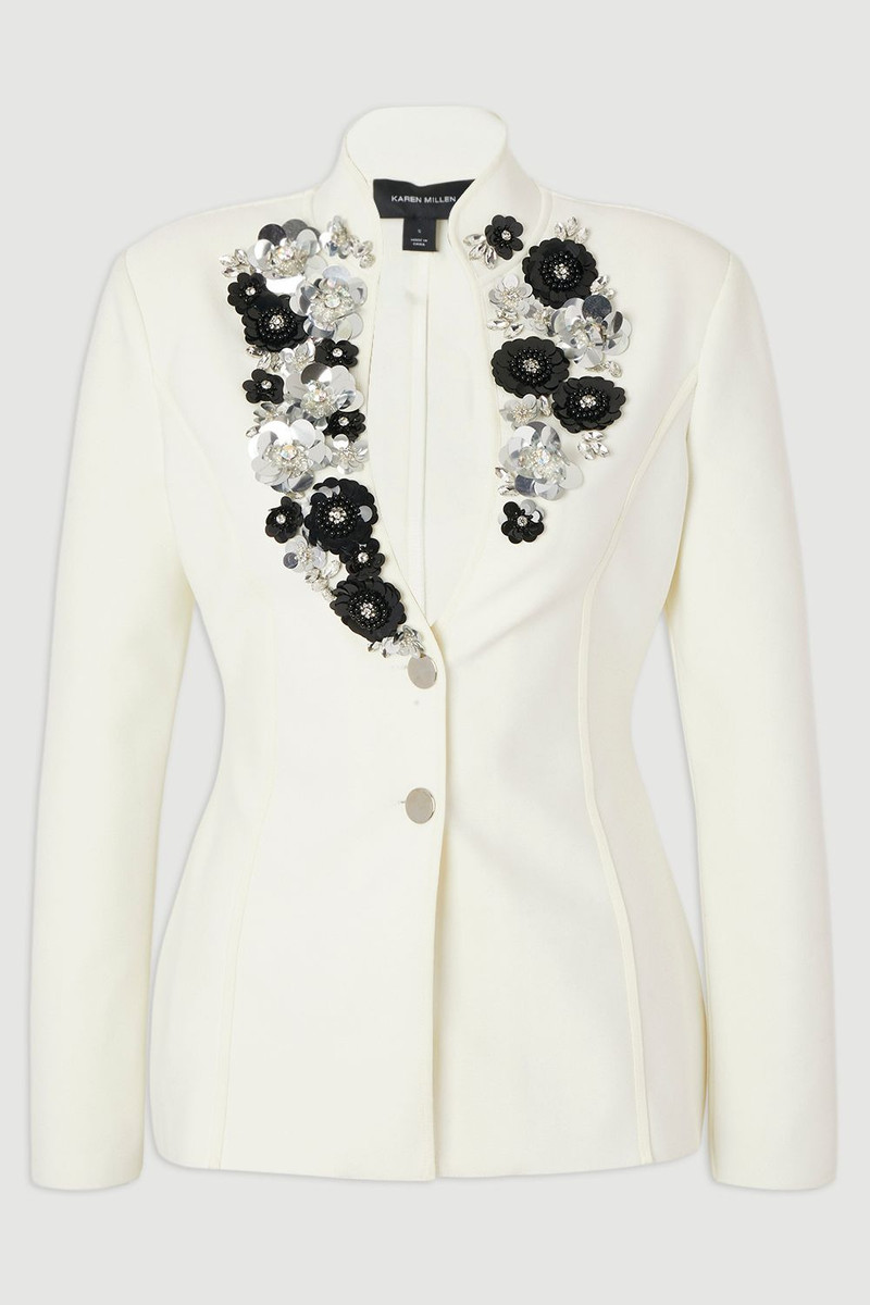 Embellished Figure Form Bandage Fitted Blazer Jacket 4