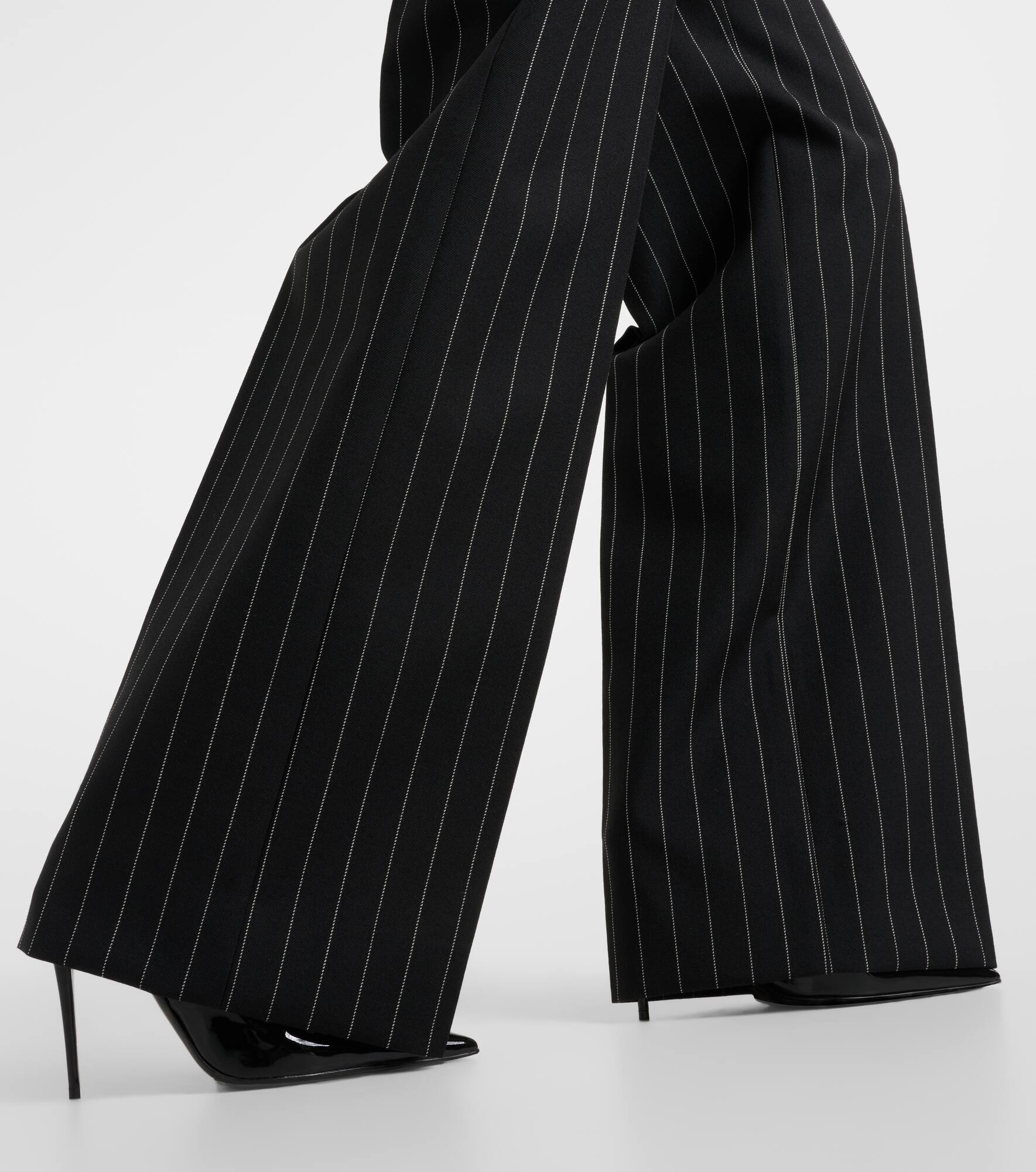 Pinstripe virgin wool straight pants - 6