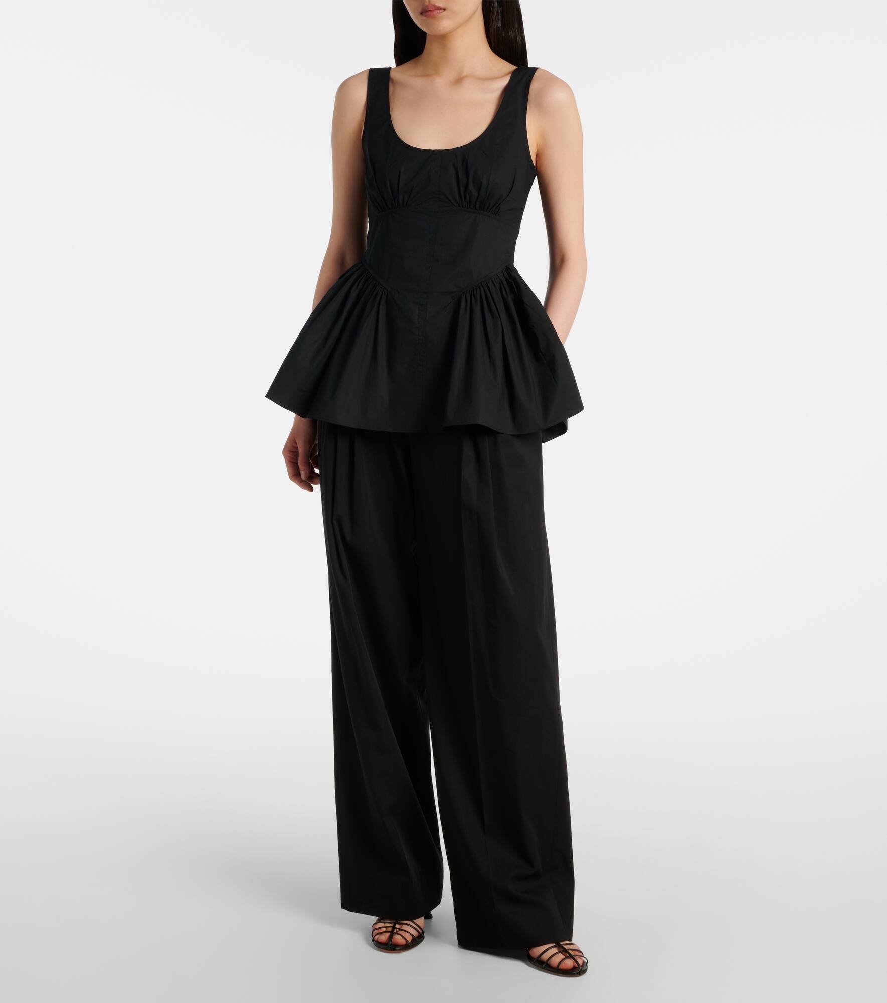 White Label Bader cotton-blend poplin top - 2