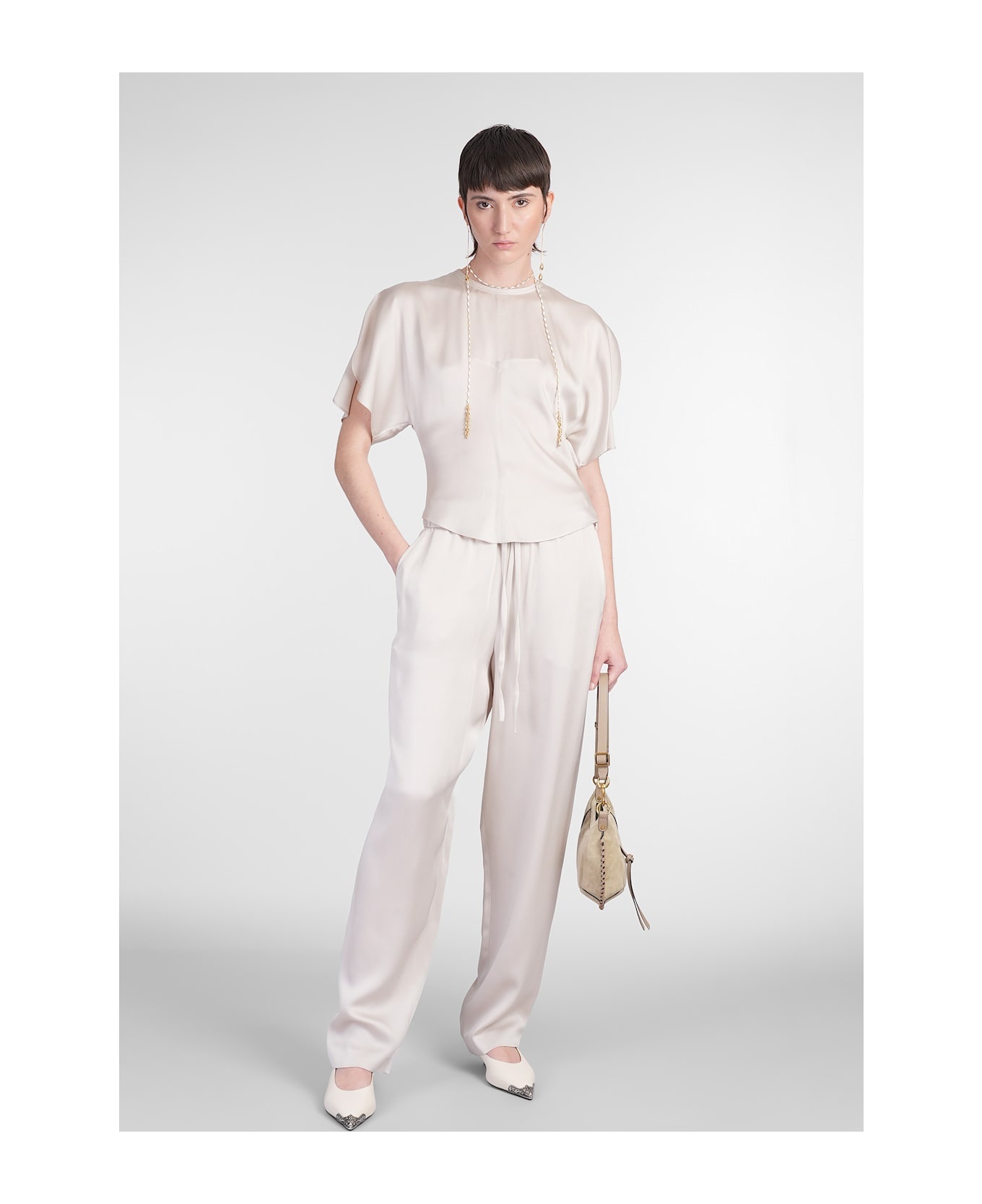 Kendry Pants In Beige Viscose - 2
