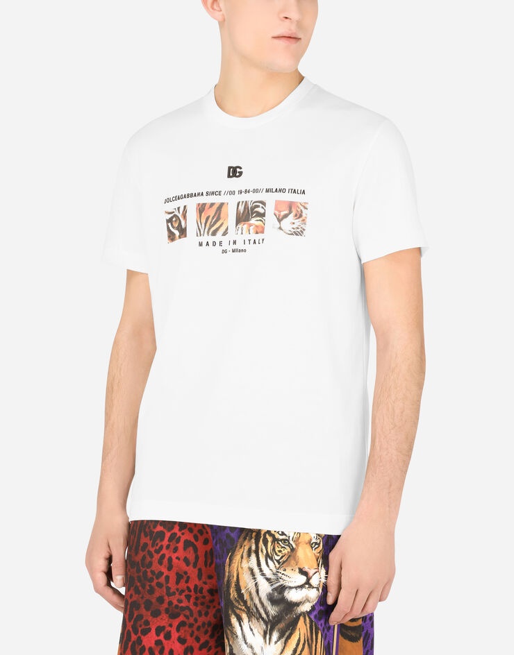 Cotton T-shirt with tiger print - 4