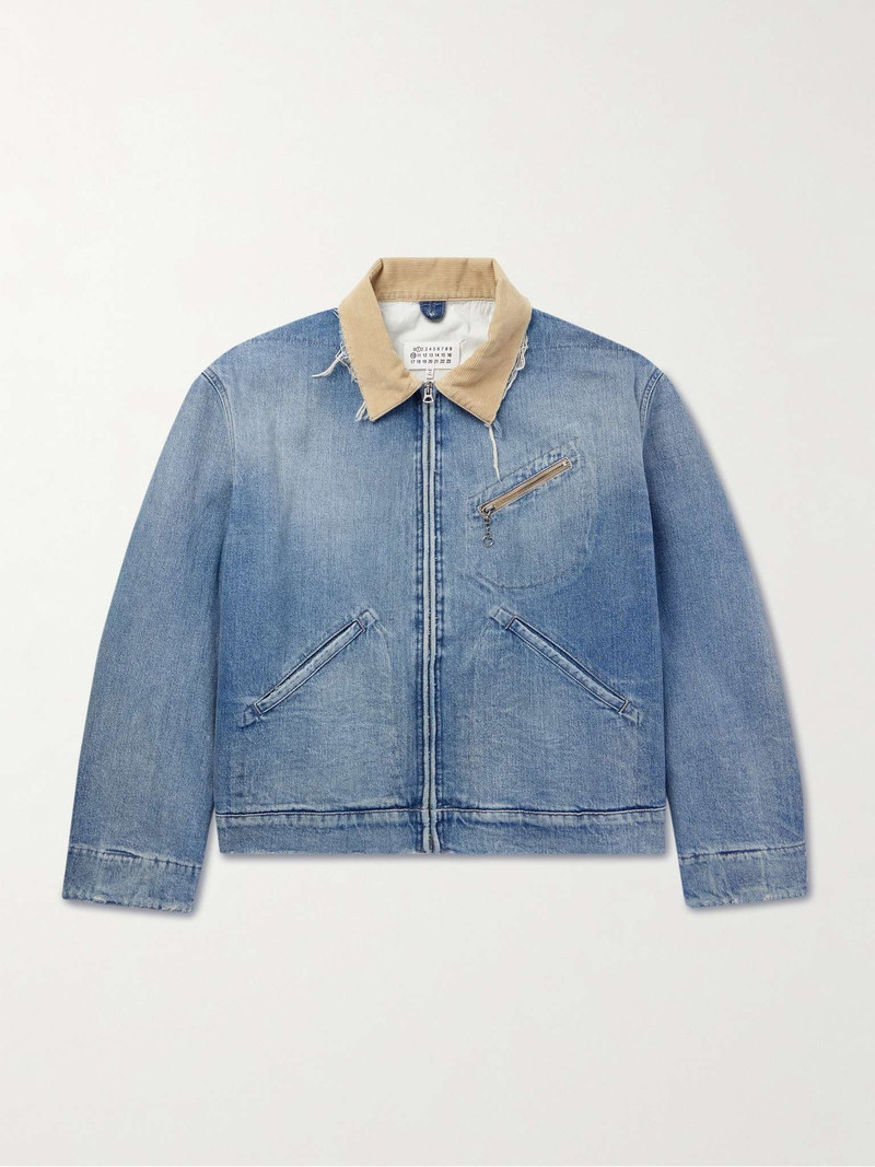 증류 Corduroy-Trimmed Denim 재킷 - 1