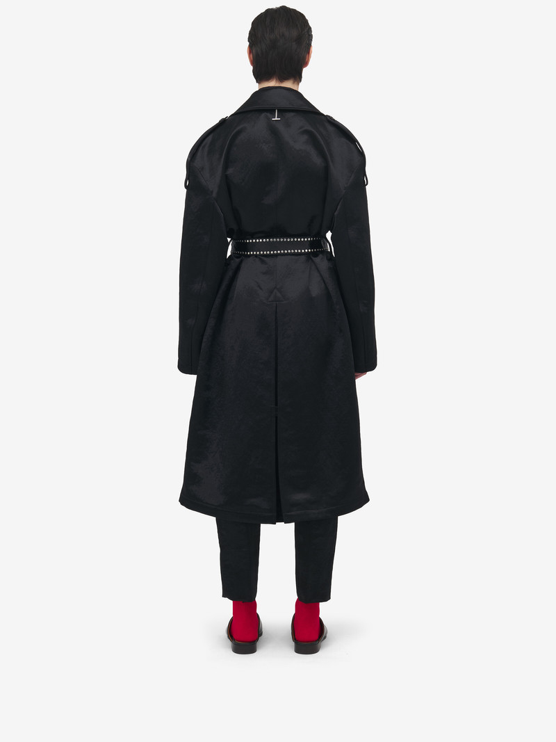 Hammered Satin Trench Coat 4