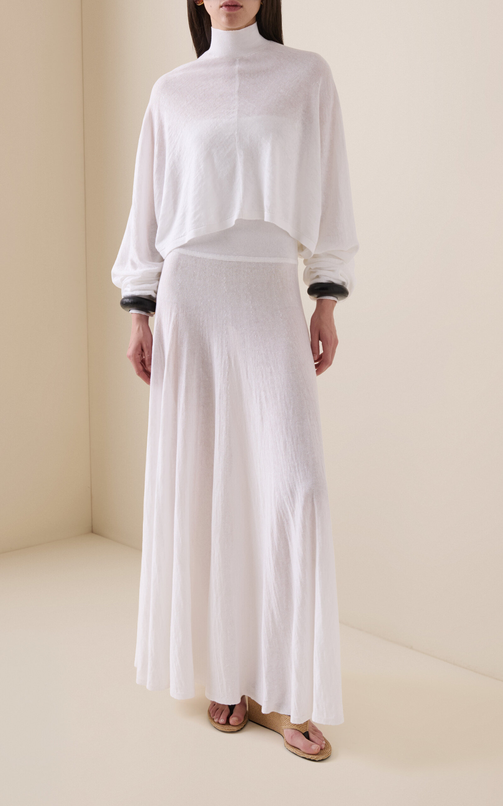 Batwing Linen Top white - 3