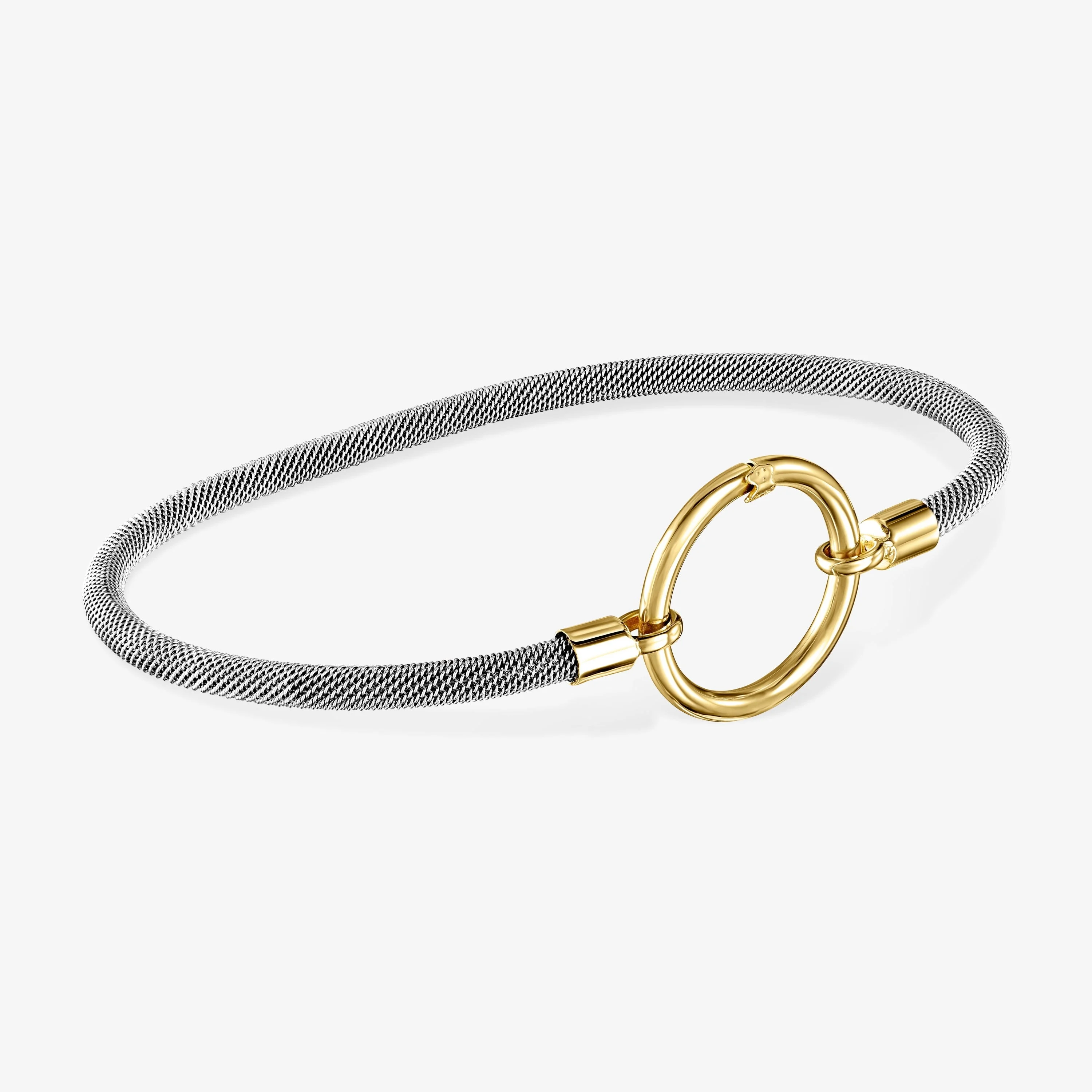 18K solid gold and Steel Hold Bracelet - 1